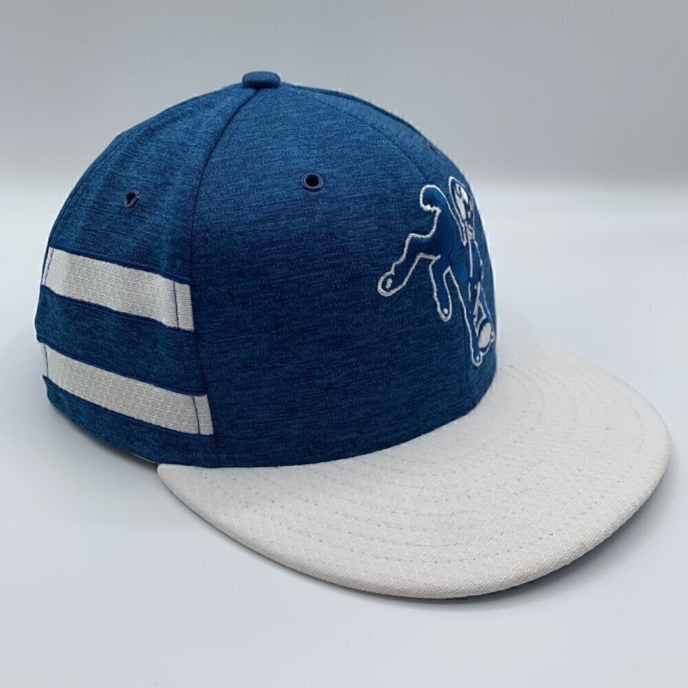 Indianapolis Colts NFL Blue White New Era 59Fifty Fitted Hat Mens 7 3/4
